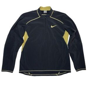 Nike Track Pro Woven Jacket Black Gold Zip Made in USA Mens M 2007